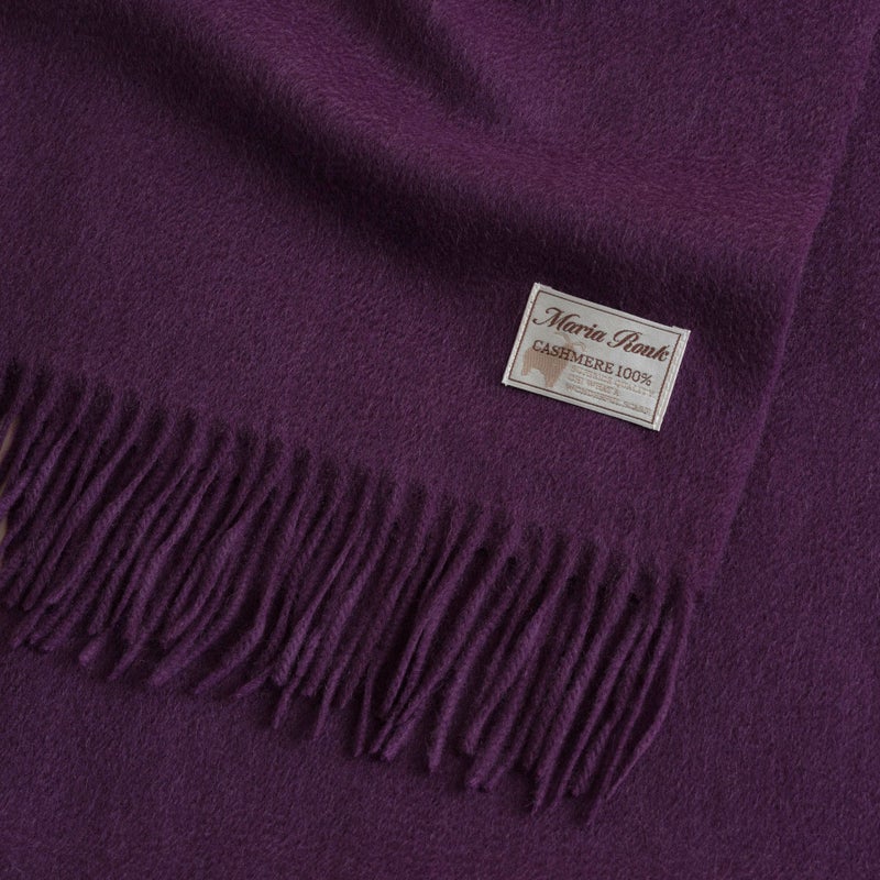 カシミヤ100%無地マフラー＜パープル＞