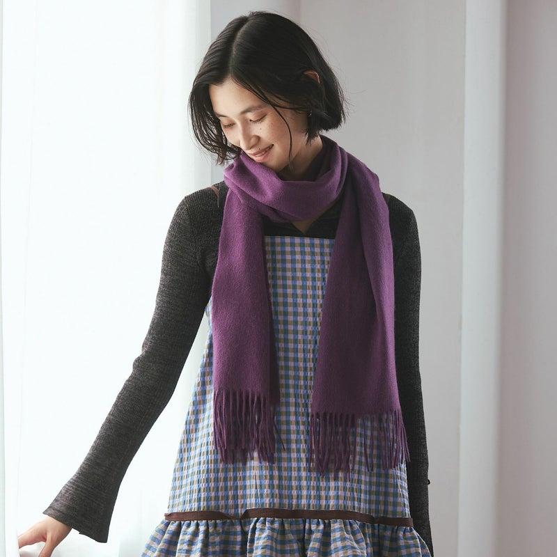 長寿祝いギフトセット】カシミヤ100%無地マフラー