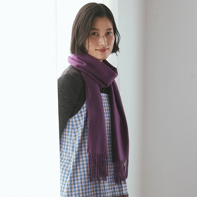 長寿祝いギフトセット】カシミヤ100%無地マフラー