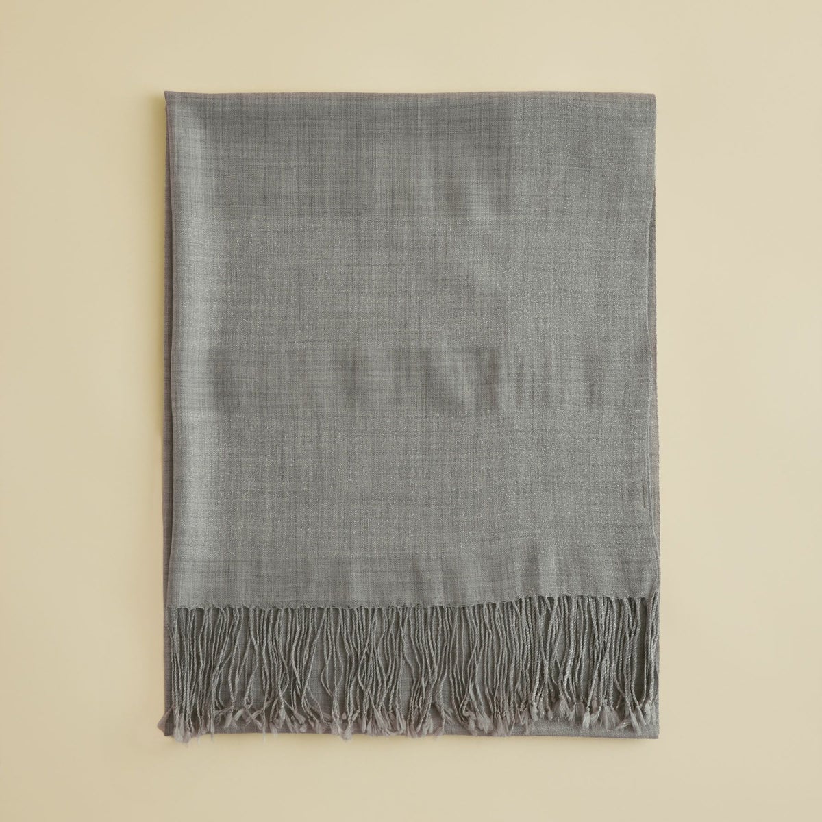 ラメラインウールストール＜ライトグレー＞