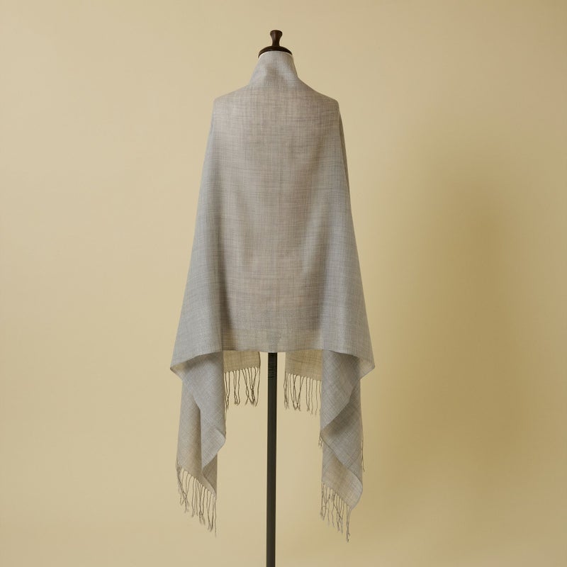 ラメラインウールストール＜ライトグレー＞