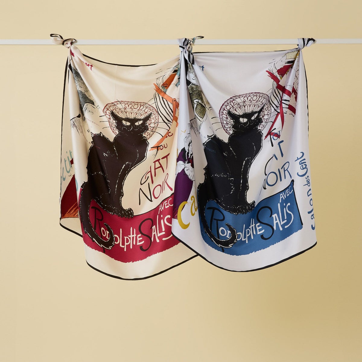 ロートレックCATスカーフ　シルク100%　日本製