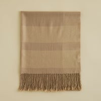  ラメラインウールストール＜ベージュ＞