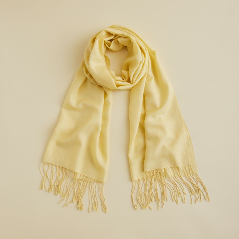 長寿祝いギフトセットのシルクカシミヤストール　イエロー