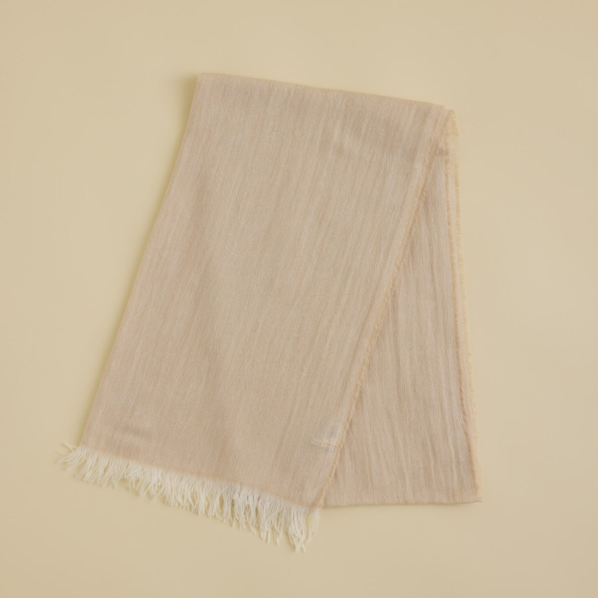 イタリア製シャンブレーソフトストールのベージュの写真