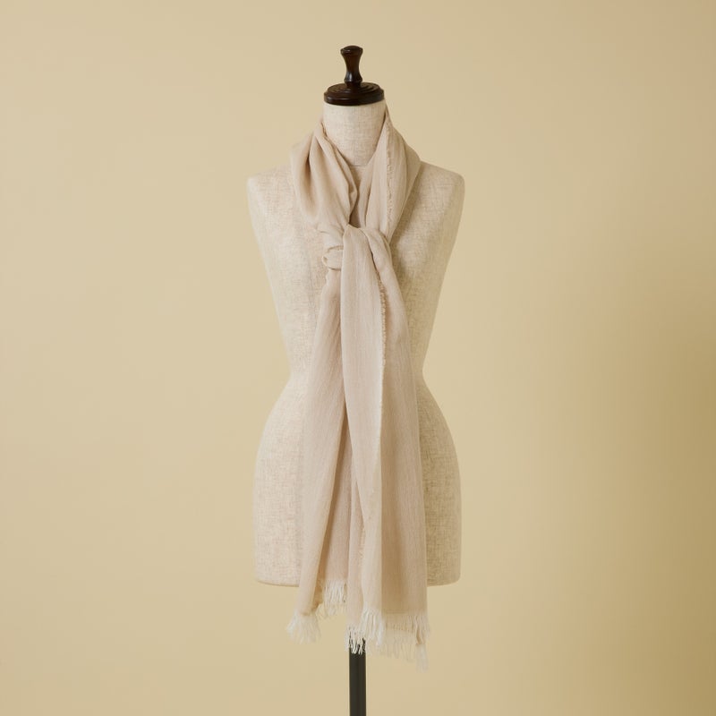イタリア製シャンブレーソフトストールのベージュの写真