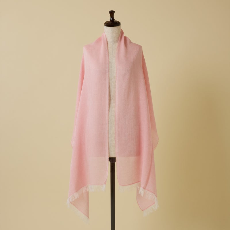 イタリア製シャンブレーソフトストールのさくらピンクの写真