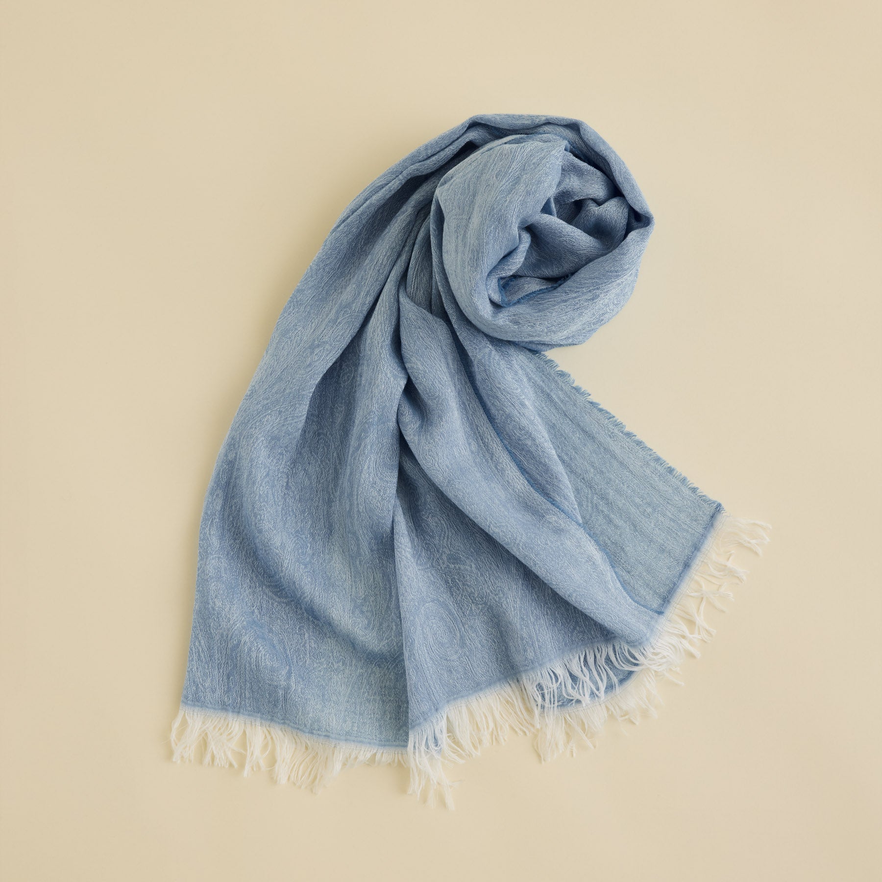 極美品【RALPH LAUREN】Italy　高級ラナウール大判ストール　ブルー ポロラルフローレン PC0455 CLASSIC REVERSIBLE SCARF マフラー (POLO