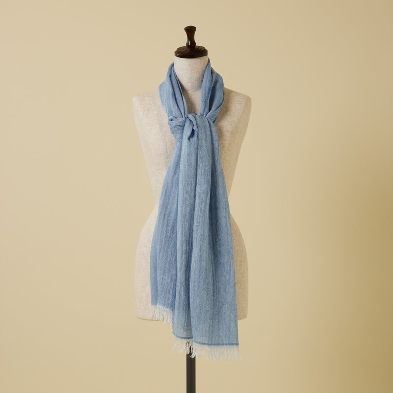  イタリア製シャンブレーソフトストールのサックスの写真