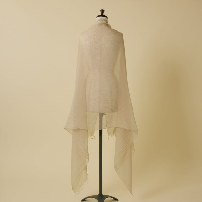 日本製 エアリーコットン大判ストールのベージュの画像