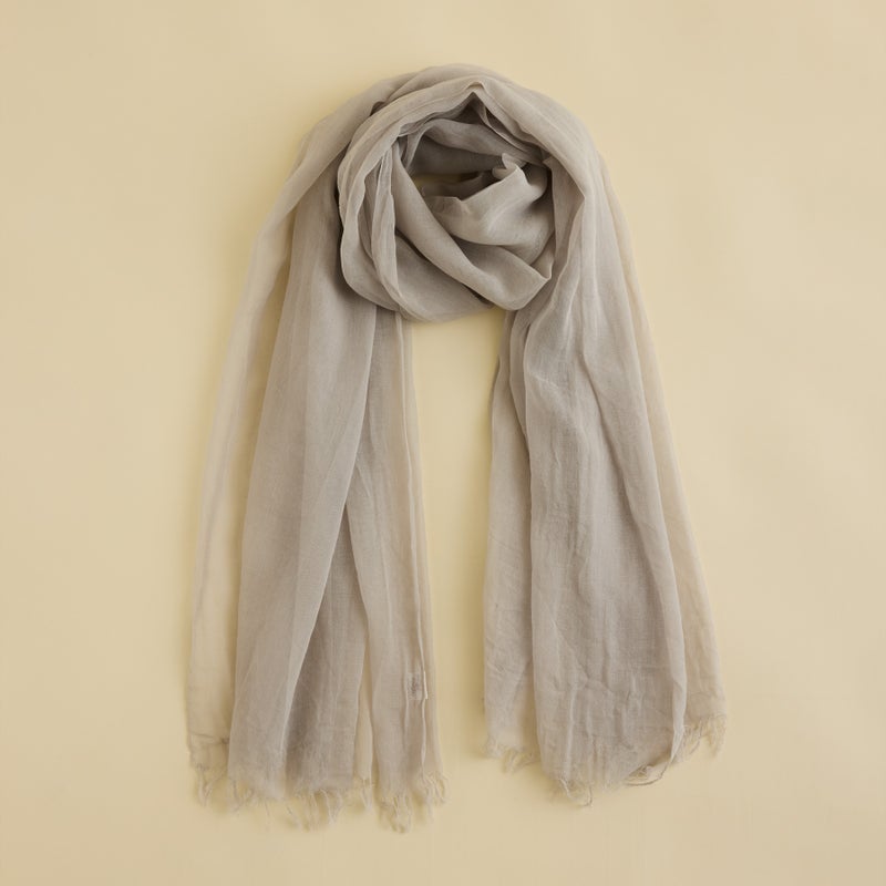 日本製 エアリーコットン大判ストールのライトグレーの画像