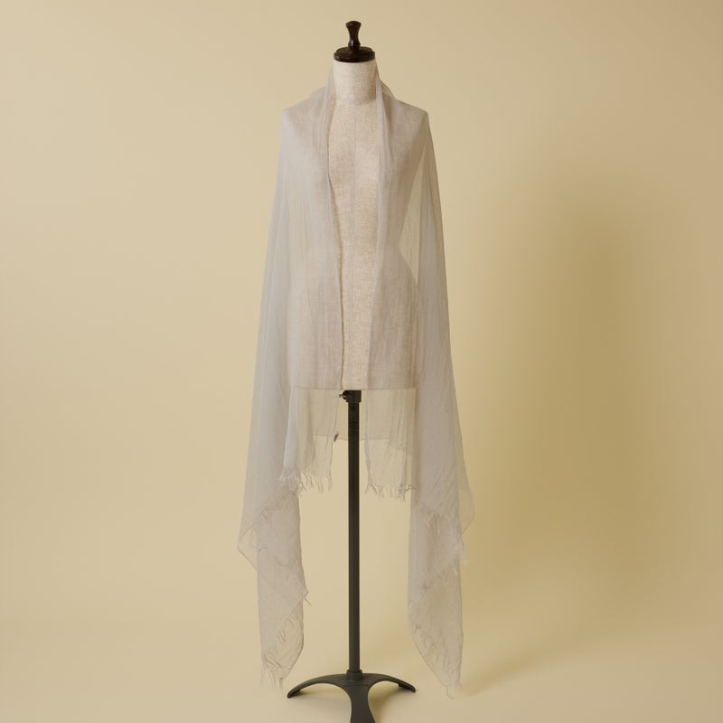 日本製 エアリーコットン大判ストールのライトグレーの画像