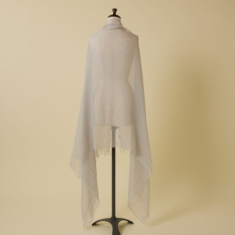 日本製 エアリーコットン大判ストールのライトグレーの画像