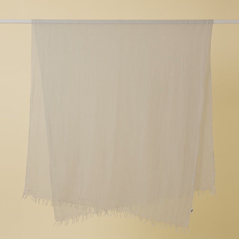 日本製 エアリーコットン大判ストールのライトグレーの画像