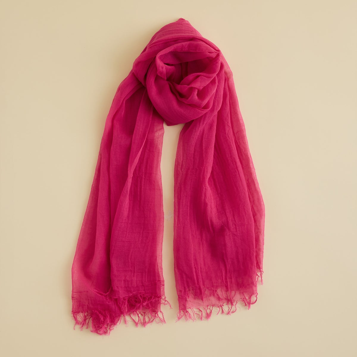 日本製のエアリーコットン大判ストール　ピンクの画像