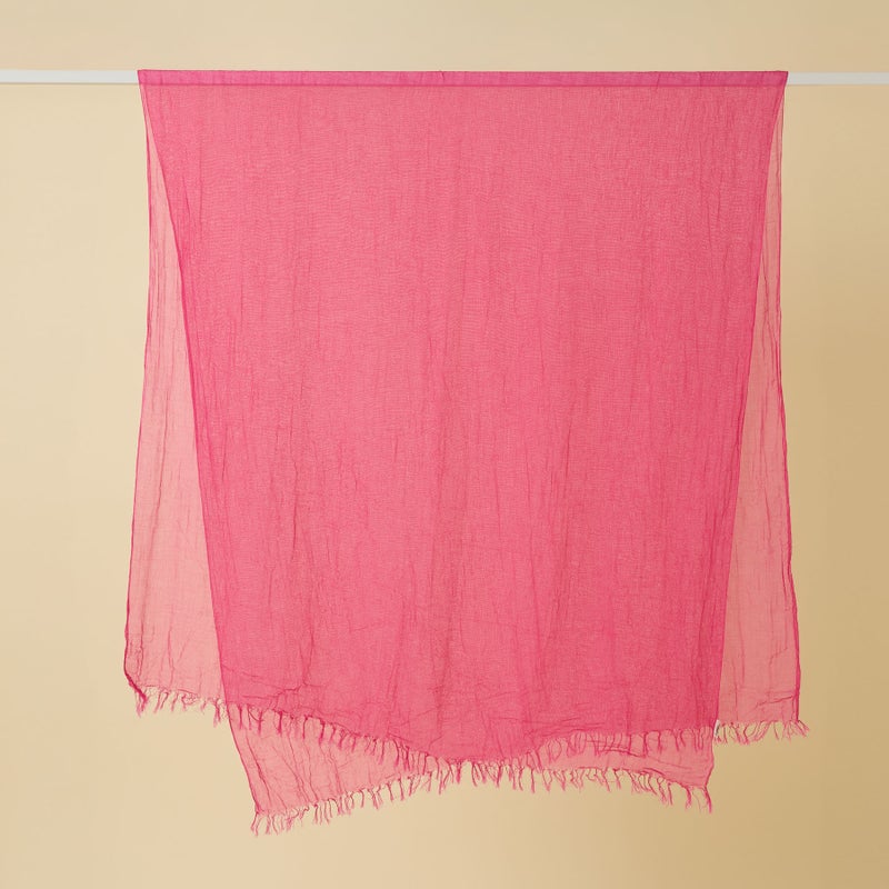 日本製のエアリーコットン大判ストール　ピンクの画像