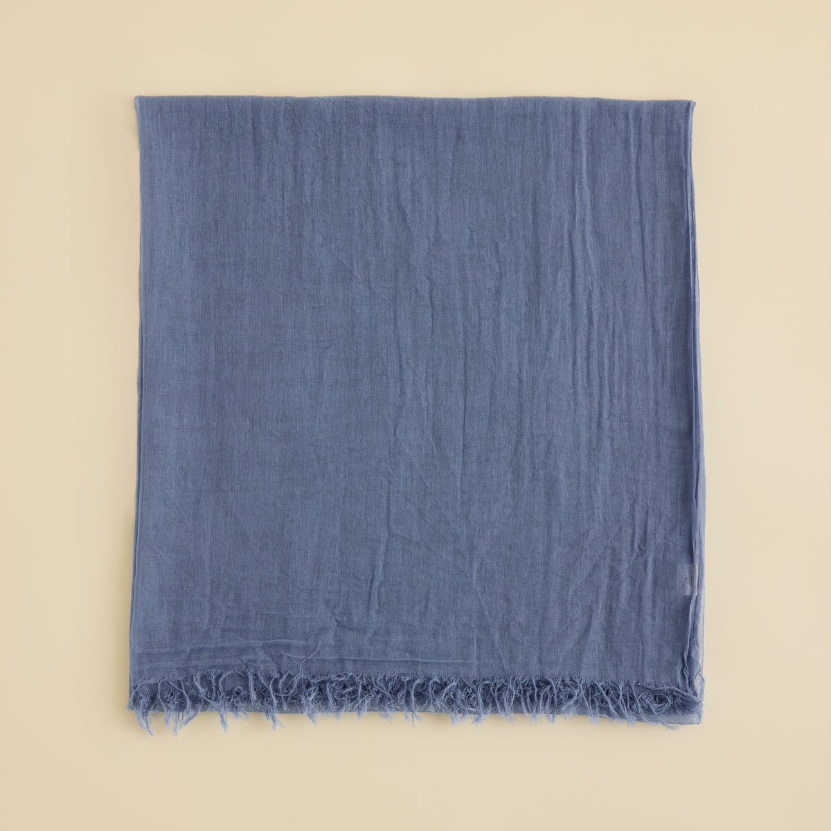 日本製 エアリーコットン大判ストールのブルーの画像