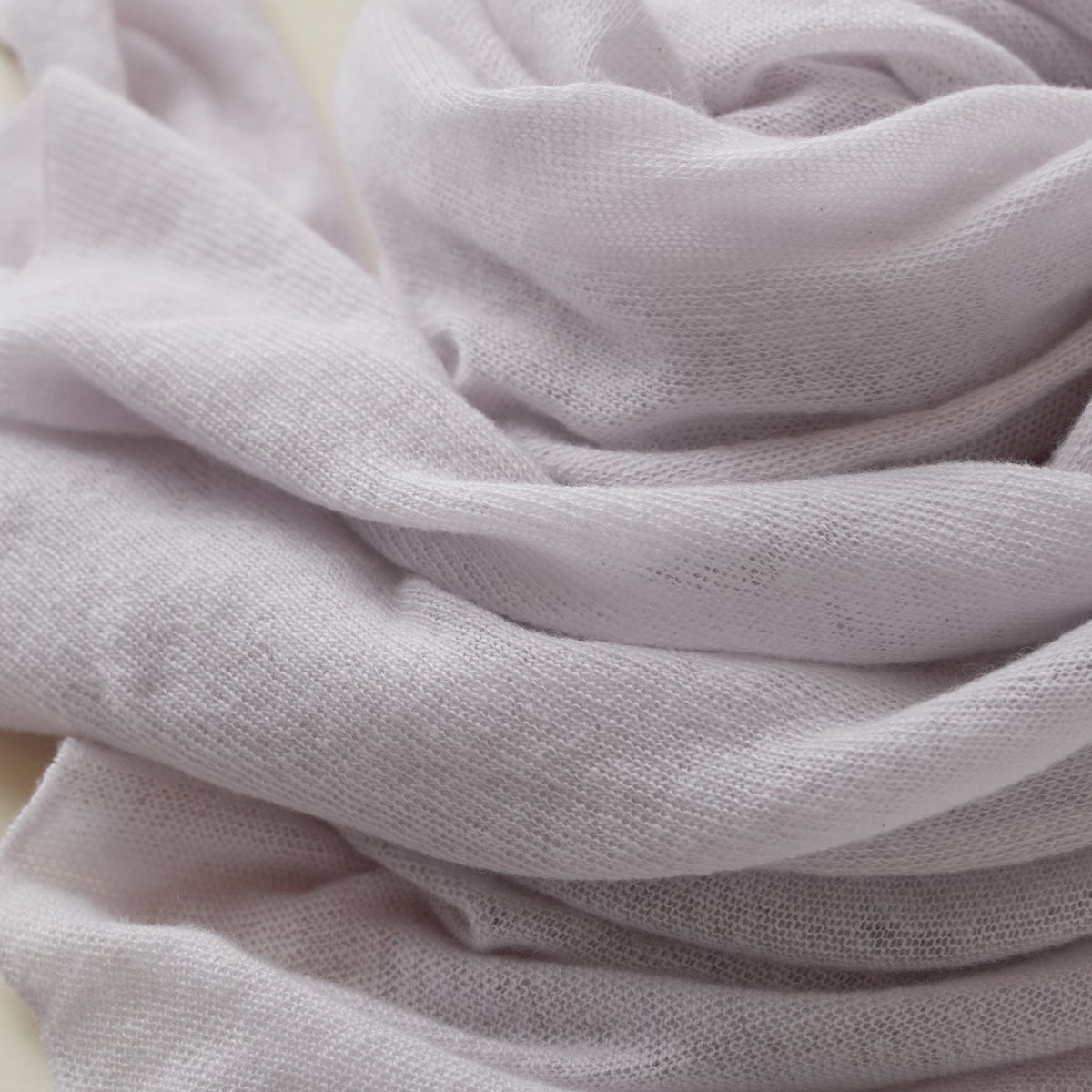 日本製カシミヤ100％ニットストールのライトパープル
