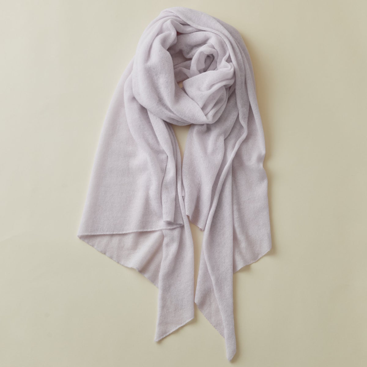 長寿祝いセットの日本製カシミヤ100％ニットストールのライトパープル